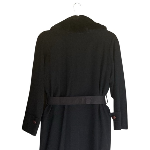 London Fog Vintage Trench Coat with Fur Collar - Picture 6 of 9